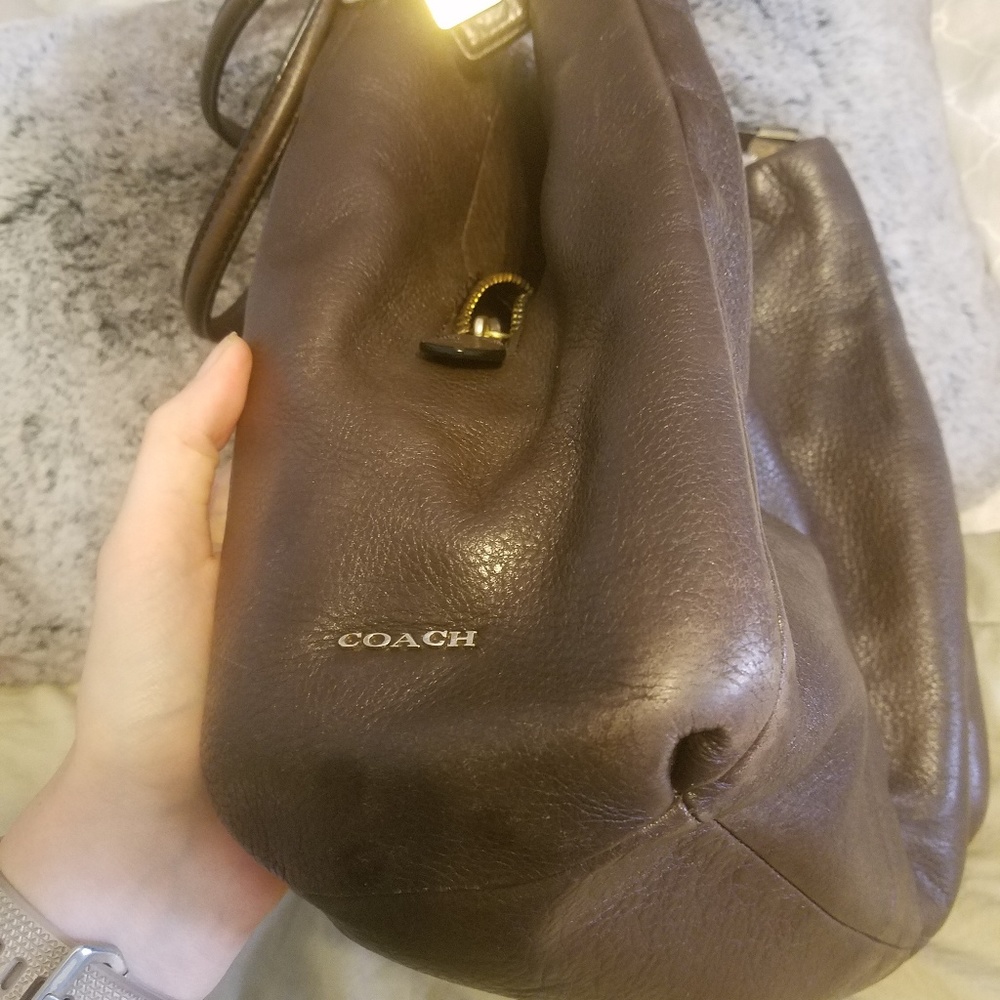 Coach Phoebe Brown Pebbled Leather Handbag - Picture 6 of 8
